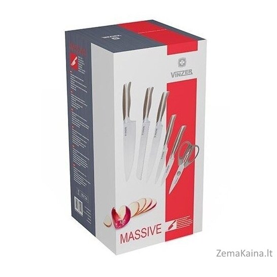 Peilių rinkinys Vinzer Massive 89124, 7 vnt. su stovu 2