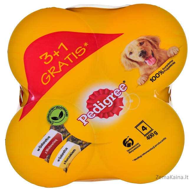 PEDIGREE Mokra karma 2x Wołowina 2x Kurczak dla psa4x400g 3