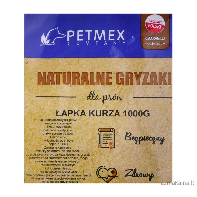 PETMEX Gryzak dla psów Łapa kurza 1kg 2