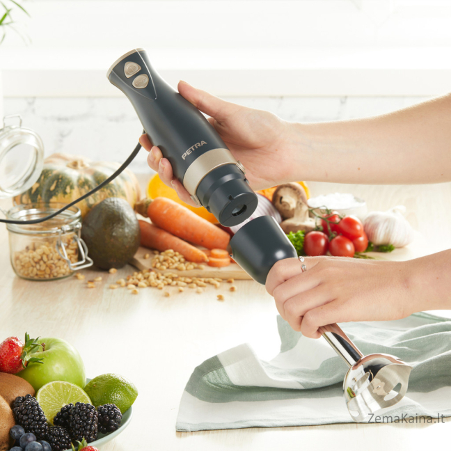 Petra PT5612BGRYVDE Hand blender blue grey/soft gold 5