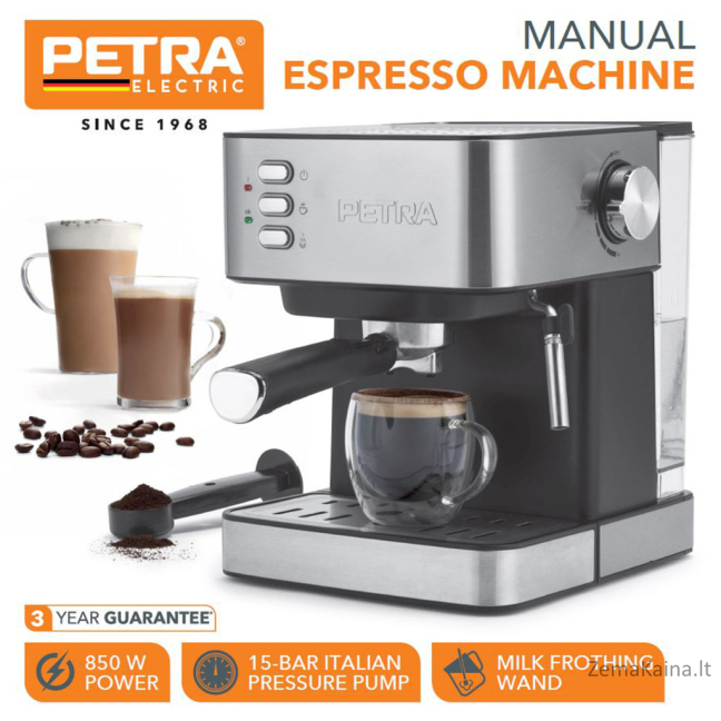 Petra PT6137VDE Manual Espresso Machine 5