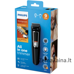 Plaukų kirpimo mašinėlė Philips MULTIGROOM Series 3000 9 tools 9-in-1, Face and Hair