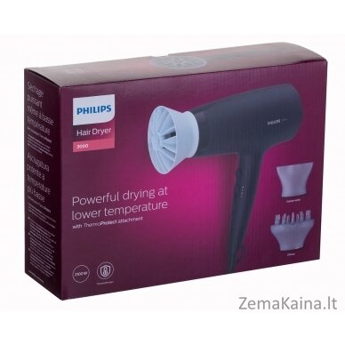 Philips 2100W plaukų džiovintuvas su „ThermoProtect“ priedu 12