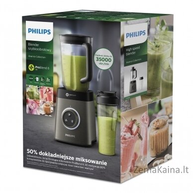 Philips Avance Collection HR3664/90 1400 W, „ProBlend 6 3D“, 2,2 l tritaninis ąsotis, maišytuvas  2