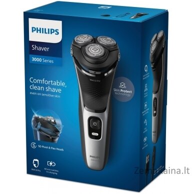 Philips Shaver 3000 Series S3143/00 Drėgnojo ir sausojo skutimo elektrinė barzdaskutė 1