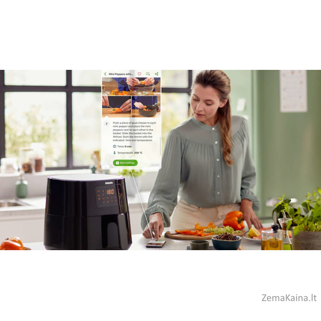 Philips Essential HD9280/70 gruzdintuvė Vienas 6,2 L 2000 W Juoda, Sidabras 7