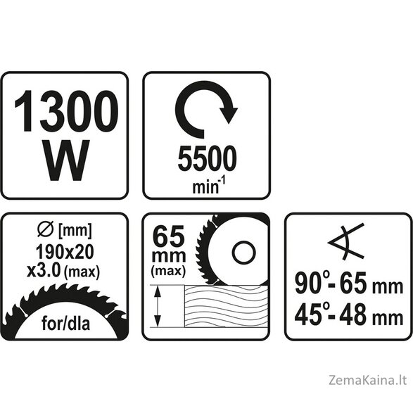 Pjūklas Diskinis 1300W Yato (YT-82150) 6