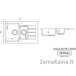 Plautuvė Kernau KGSA 6079 1,5B1D White