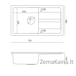 Plautuvė su maišytuvu Quadron GO MAX, TQ7744GMBEZ, smėlio