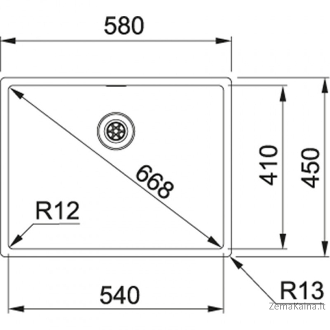 Plautuvė Franke Box BXX 110-54/ BXX 210-54 (127.0375.278) 1