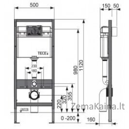 Potinkinis rėmas Tece 9400412 + mygtukas+tvirtinimai+tarpinė 1