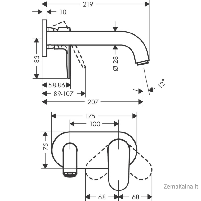 Potinkinis praustuvo maišytuvas Hansgrohe Vernis 71576670 1
