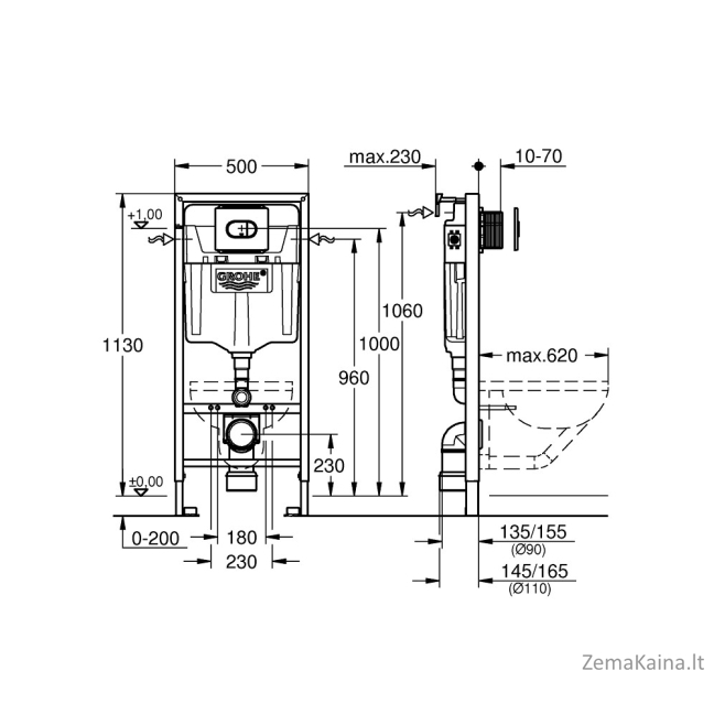 Potinkinis WC rėmas Grohe Rapid SL 38981000 1