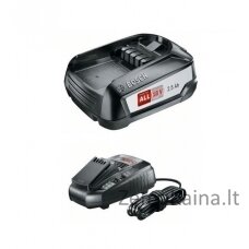 Priedų rinkinys Bosch Starter Set 18 V1x2,5 Ah + pakrovėjas AL 1830 CV,