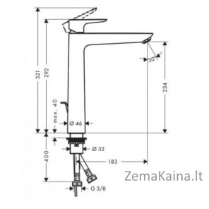 Praustuvo maišytuvas Hansgrohe 71717670, juodas matinis 1