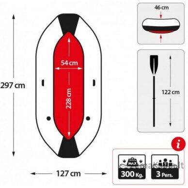 Pripučiama valtis MARINER 3 (297x127x46) 5