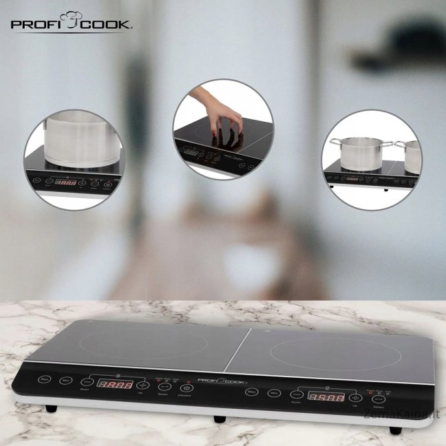 PROFI COOK PC-DKI 1067 indukcinė viryklė, 3500W, 2 kaitvietės, juoda 3