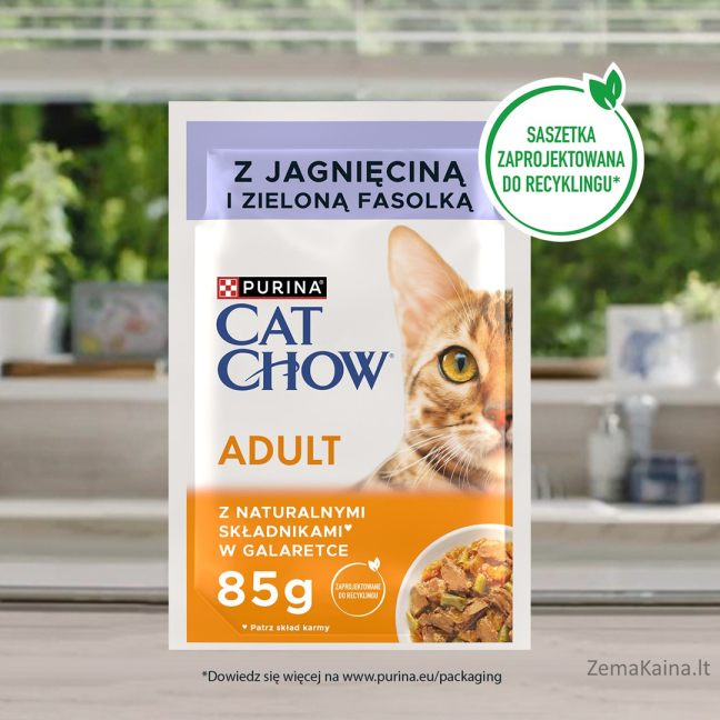 PURINA Cat Chow ėriena, žaliosios pupelės - drėgnas kačių maistas - 10x85 g 6