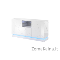 QIU 2D1K komoda 150x41,5x75 cm blizgus baltas/blizgus baltas