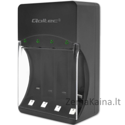 Qoltec 50653 Akumuliatoriaus įkroviklis Ni-MH tipo R03/AAA R6/AA