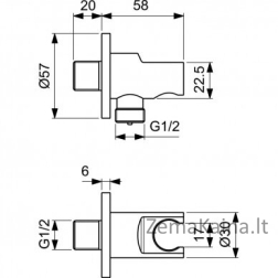 Rankinio dušo laikiklis Ideal Standard BC807XG, juodas matinis