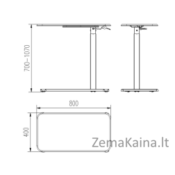 Rašomasis stalas su reguliuojamu aukščiu Unique LAPTOP DESK baltas