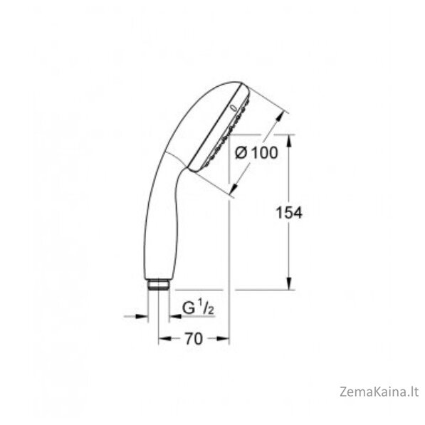 Rankinis dušas Grohe VITALIO START 100 279462430, juodas matinis 1