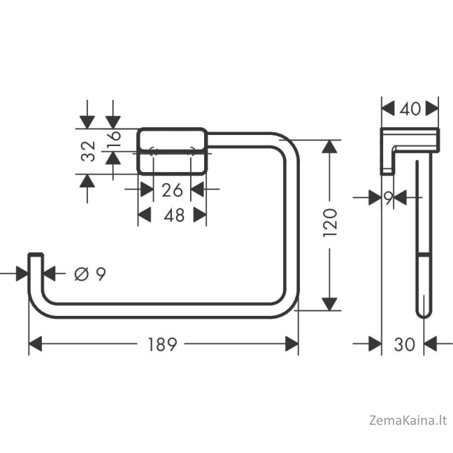 Rankšluosčio laikiklis Hansgrohe AddStoris 41754670, juodas matinis 1