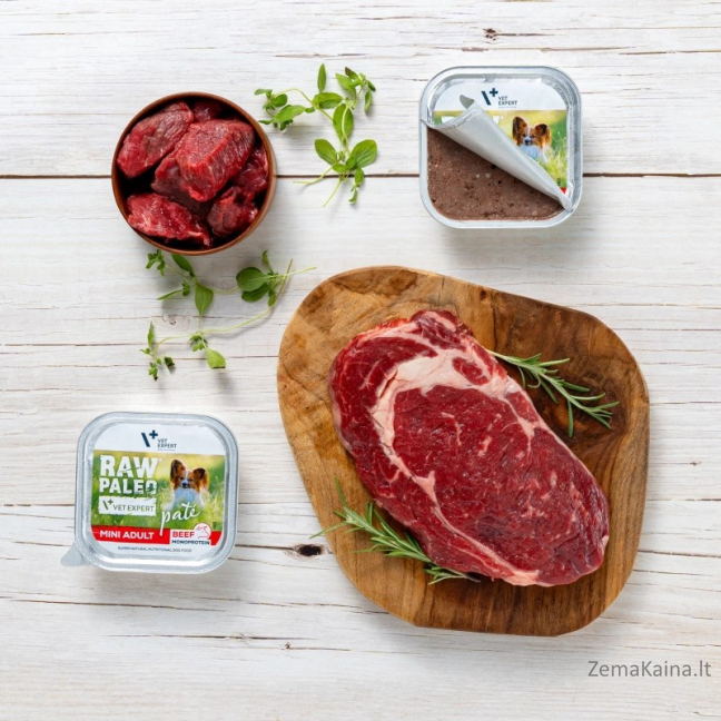 RAW PALEO Pate Mini Adult Beef - šlapias šunų maistas - 150 g 2