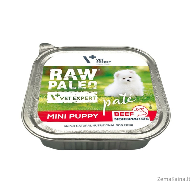 RAW PALEO Pate Mini Puppy Beef - šlapias maistas šuniukams - 150 g 1