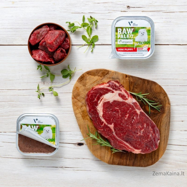 RAW PALEO Pate Mini Puppy Beef - šlapias maistas šuniukams - 150 g 2