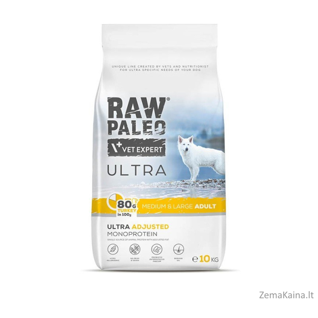 RAW PALEO Ultra Medium&Large Adult Turkey - sausas šunų maistas - 2 kg