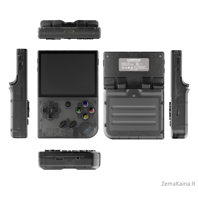 Retro žaidimų nešiojamoji konsolė ANBERNIC RG35XX Plus Juoda/permatoma