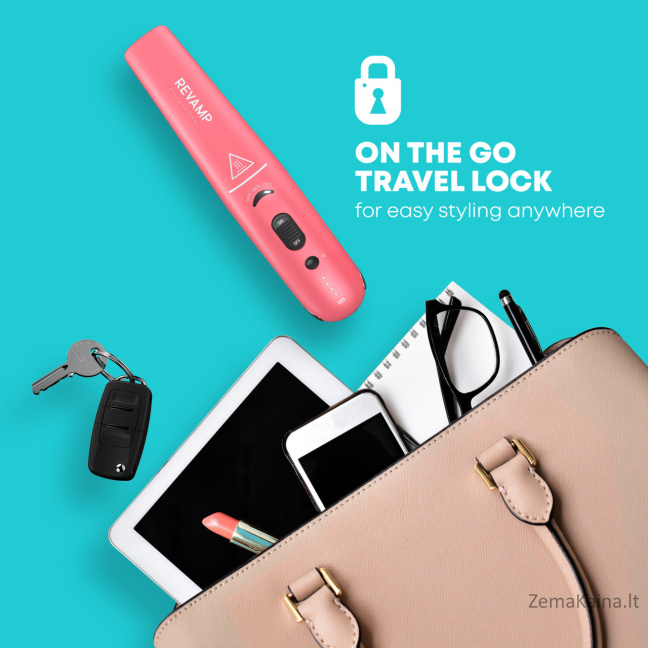 Revamp ST-1700PK-EB Progloss Liberate Cordless Ceramic Compact Hair Straightener Pink 2