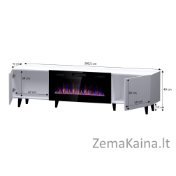 RTV spintelė PAFOS EF su elektriniu židiniu 180x42x49 juoda matinė