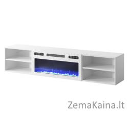 RTV spintelė POLO 180x33x39 balta + židinys baltas