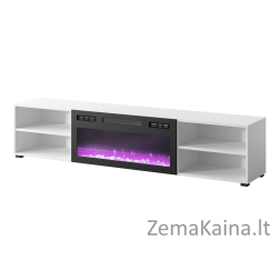 RTV spintelė POLO 180x33x39 balta + židinys juodas