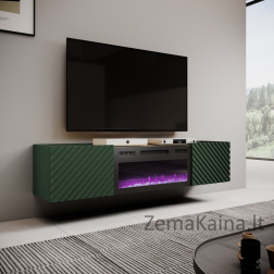 RTV spintelė su elektriniu židiniu ONDA 180,5x40xH58,39 žalia (pastatoma arba montuojama ant sienos)