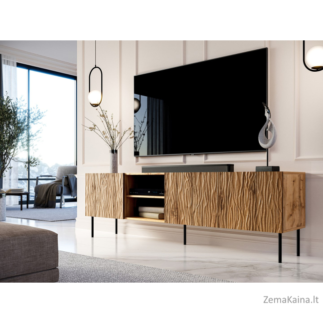 RTV JUNGLE spinta 190x40,5x59,5 ąžuolo wotan + juodos kojos 4
