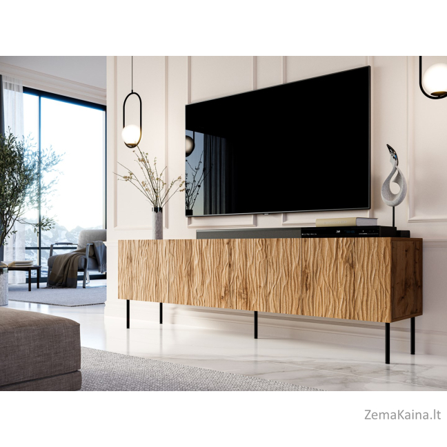 RTV JUNGLE spinta 190x40,5x59,5 ąžuolo wotan + juodos kojos 5