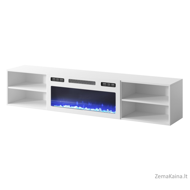 RTV spintelė POLO 180x33x39 balta + židinys baltas 1