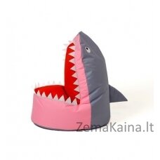 Sako krepšys Pouffe Shark pilkai rožinis XXL 100 x 60 cm