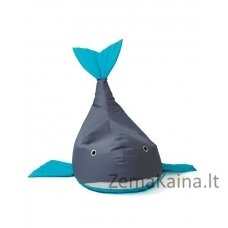 Sako krepšys pouffe Whale pilkai mėlynas L 110 x 80 cm