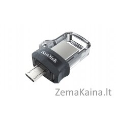 Sandisk Ultra Dual m3.0 USB atmintukas 128 GB USB Type-A / Micro-USB 3.2 Gen 1 (3.1 Gen 1) Juoda, Sidabras, Permatomas