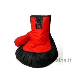 Sako krepšys pouffe bokso pirštinė juoda-raudona XL 100 x 80 cm