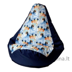 Sako krepšys pouffe pear print navy blue - Ledo šalis L 105 x 80 cm