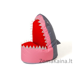 Sako krepšys Pouffe Shark pilkai rožinis XXL 100 x 60 cm
