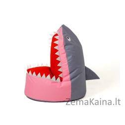 Sako krepšys Pouffe Shark pilkai rožinis XXL 100 x 60 cm