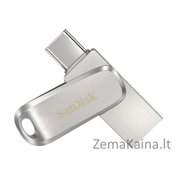 SanDisk Ultra Dual Drive Luxe USB atmintukas 256 GB USB Type-A / USB Type-C 3.2 Gen 1 (3.1 Gen 1) Nerūdijančiojo plieno
