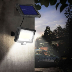 Saulės šviesos diodų prožektorius su judesio detektoriumi "Maclean Energy", IP44, 5W, 400lm, 6000K šaltai balta, ličio baterija 1300 mAh, 5,5 V DC MCE438